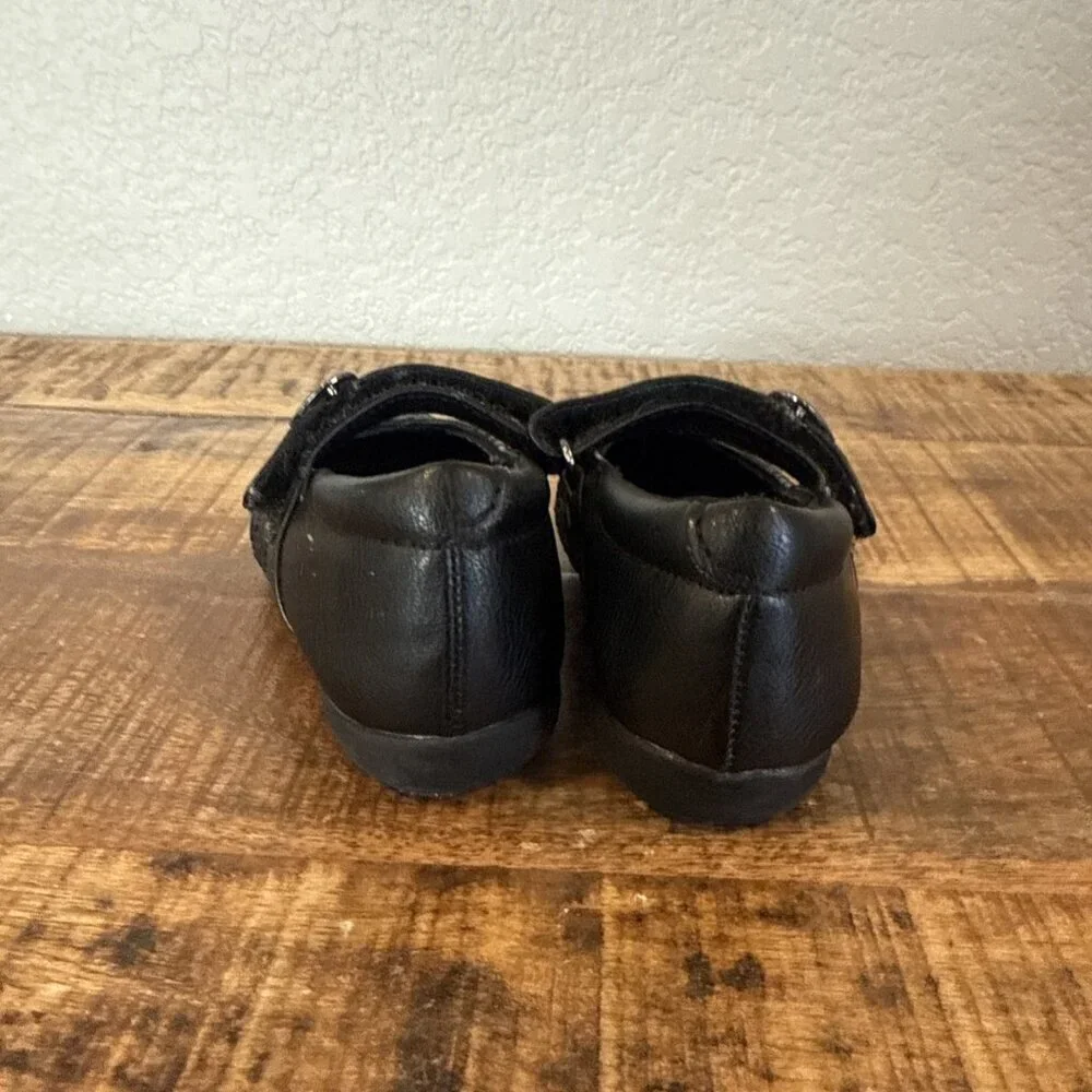 Rachel Shoes Girl's Baby Toddler Mary Jane Shoes Black size 5 Olive Dress Heart